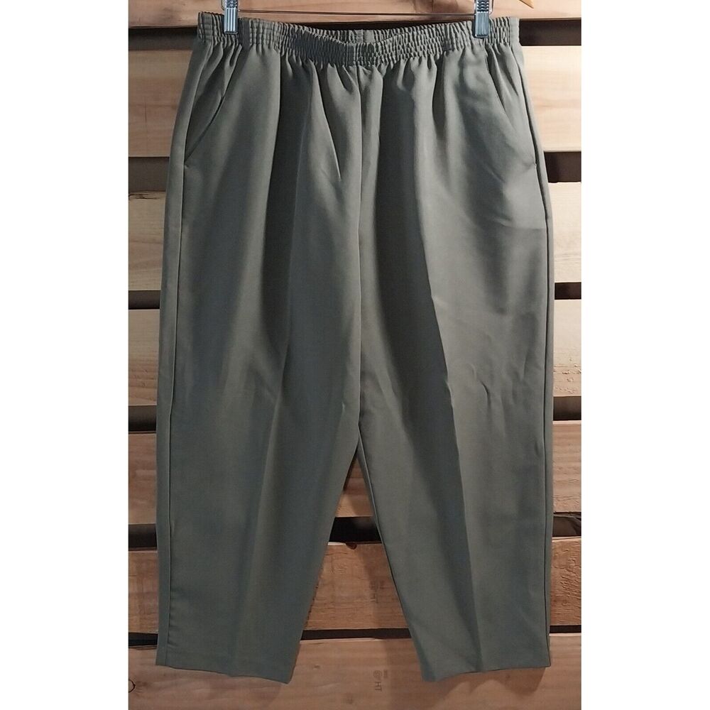 Briggs New York Women 16P Petite Dress Pants Cappuccino Brown Elastic Mom Comfy